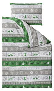 Pamučna posteljina ZIMSKI SOBI zelena Dimenzije posteljine: 70 x 90 cm | 140 x 200 cm