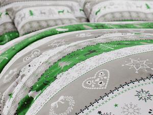 Pamučna posteljina ZIMSKI SOBI zelena Dimenzije posteljine: 70 x 90 cm | 140 x 200 cm