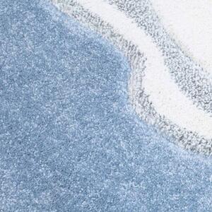 Prekrasan plavi okrugli tepih bijeli labud Širina: 120 cm