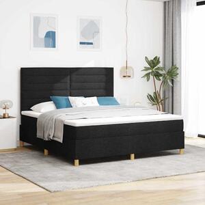 Krevet s opruga kutije s madracem Crna 180 x 200 cm tkanina - Crna / 180 x 200 cm