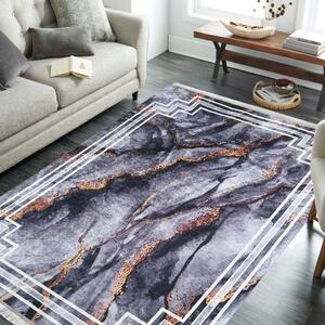 Tamno sivi protuklizni tepih s uzorkom Širina: 60 cm | Duljina: 100 cm