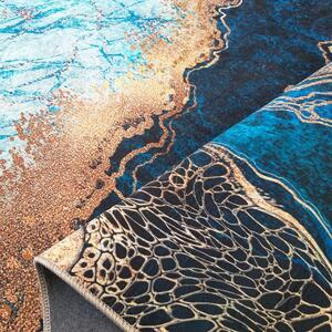 Plavi protuklizni tepih s apstraktnim uzorkom Širina: 60 cm | Duljina: 100 cm
