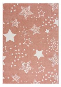 Ružičasti tepih za dječju sobu STARS