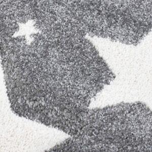 Sivi tepih za dječju sobu sa zvjezdicama