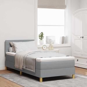 LED Box Spring Krevet Svijetlo siva 80 x 200 cm tkanina - Siva / 80 x 200 cm