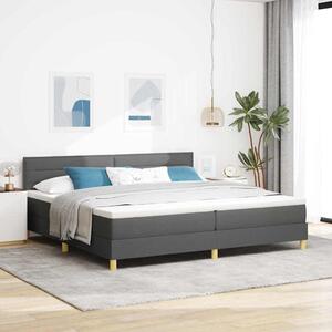 Krevet s opruga kutije Tamno siva 200 x 200 cm tkanina - Siva / 200 x 200 cm