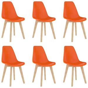 VidaXL Blagovaonske stolice od plastike 6 kom narančaste