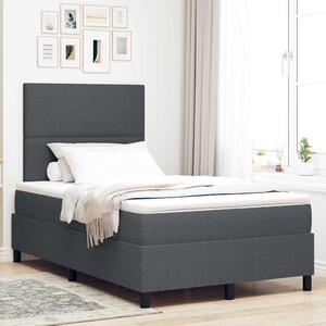 LED Box Spring Krevet Tamno siva i bijela 120 x 190 cm - Siva / 120 x 190 cm