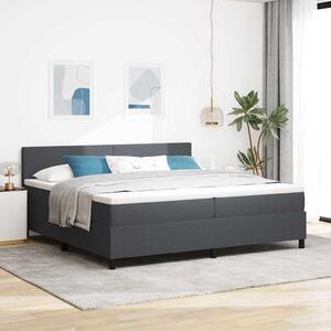 Krevet s opruga kutije Tamno siva i bijela 200 x 200 cm - Siva / 200 x 200 cm