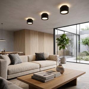 Näve LED stropna svjetiljka Trimes, Ø 11,5 cm, crna, CCT, postupno prigušivanje, prigušiva, Crno, Dnevni boravak/blagovaonica, Plastika