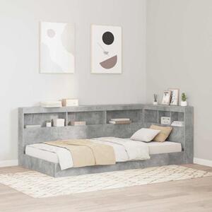 Krevet s policama Betonski sivi 75 x 190 cm Konstruirano drvo - Siva / 75 x 190 cm
