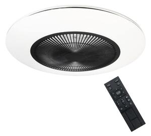 LED Prigušiva stropna svjetiljka s ventilatorom ARIA LED/38W/230V crna/bijela +DU