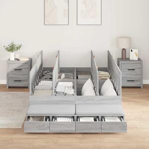 Krevet s ladicama Siva Sonoma 120 cm Konstruirano drvo - Siva / 120 cm