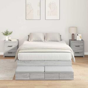 Krevet s ladicama Siva Sonoma 120 cm Konstruirano drvo - Siva / 120 cm