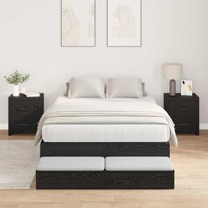 Krevet s ladicama Crni hrast 120 cm Konstruirano drvo - Crna / 120 cm