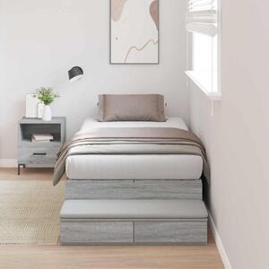 Krevet s ladicama Siva Sonoma 80 cm Konstruirano drvo - Siva / 80 cm