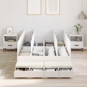 Krevet s ladicama s ladicama Bijelo 120 cm Konstruirano drvo - Bijela / 120 cm