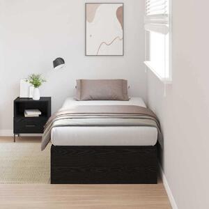 Krevet s ladicama Crni hrast 70 x 190 cm Konstruirano drvo - Crna / 70 x 190 cm