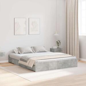 Krevet s ladicama Betonski sivi 135 x 190 cm Konstruirano drvo - Siva / 135 x 190 cm