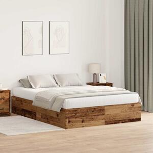 Krevet s ladicama Staro drvo 135 x 190 cm Konstruirano drvo - Smeđa / 135 x 190 cm