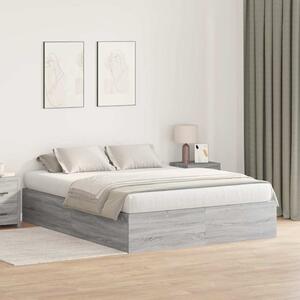 Krevet s ladicama Siva Sonoma 150 x 200 cm Konstruirano drvo - Siva / 150 x 200 cm