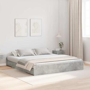 Krevet s ladicama Betonski sivi 180 x 200 cm Konstruirano drvo - Siva / 180 x 200 cm