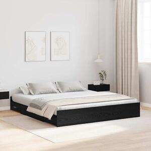 Krevet s ladicama Crni hrast 180 x 200 cm Konstruirano drvo - Crna / 180 x 200 cm