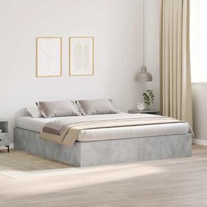 Krevet s ladicama Betonski sivi 200 x 200 cm Konstruirano drvo - Siva / 200 x 200 cm