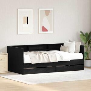 Krevet na dan Crni hrast 75 x 190 cm Konstruirano drvo - Crna / 75 x 190 cm