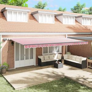 Skrovita tenda Crvena i bijela 600 ×300 cm tkanina - Crvena / 600 ×300 cm