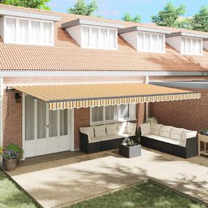 Skrovita tenda Šareni 600 × 300 cm Tkanina i Aluminij - Višebojno / 600 × 300 cm