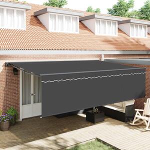 Skrovita tenda Antracit 500 × 300 cm Poliester i aluminij - Antracit / 500 × 300 cm