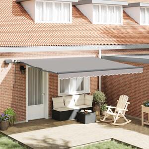 Skrovita tenda S LED lampica Svjetlosiva 400 ×350 cm tkanina - Svjetlosiva / 400 ×350 cm