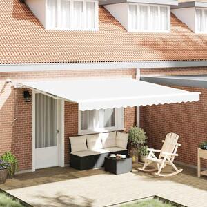 Skrovita tenda Bijelo 400 × 350 cm Poliester i metal - Bijela / 400 × 350 cm