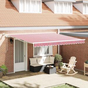 Skrovita tenda Crvena i bijela 400 × 350 cm Poliester i metal - Crvena / 400 × 350 cm