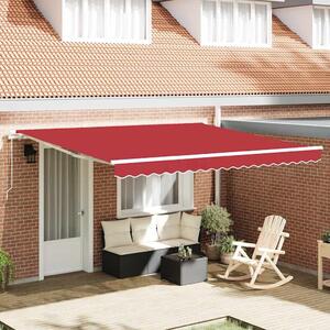 Skrovita tenda Crvena 400 × 300 cm Poliester i aluminij - Crvena / 400 × 300 cm