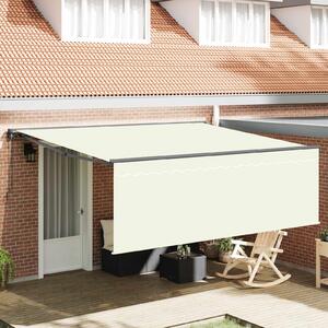 Skrovita tenda Krema 400 × 300 cm Poliester i aluminij - Krem / 400 × 300 cm
