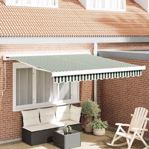 Skrovita tenda Zelena i bijela 300 x 250 cm Tkanina i Metal - Zelena / 300 x 250 cm
