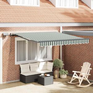 Skrovita tenda Zelena i bijela 350 x 250 cm tkanina - Zelena / 350 x 250 cm