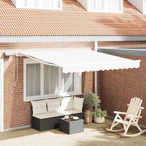 Skrovita tenda Bijelo 300 x 250 cm Tkanina i čelik - Bijela / 300 x 250 cm