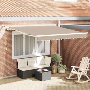 Skrovita tenda S LED lampica Bež 300 x 250 cm Poliester i metal - Bež / 300 x 250 cm
