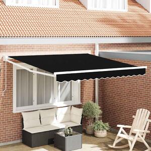 Skrovita tenda Crna 350 x 250 cm Poliester i aluminij - Crna / 350 x 250 cm