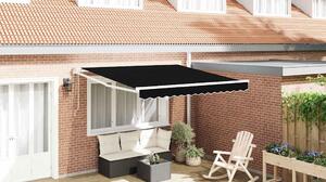 Skrovita tenda Crna 350 x 250 cm tkanina - Crna / 350 x 250 cm