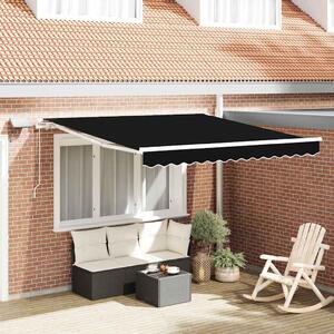 Skrovita tenda Crna 300 x 250 cm Tkanina i čelik - Crna / 300 x 250 cm