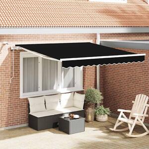 Skrovita tenda Crna 300 x 250 cm Poliester i metal - Crna / 300 x 250 cm
