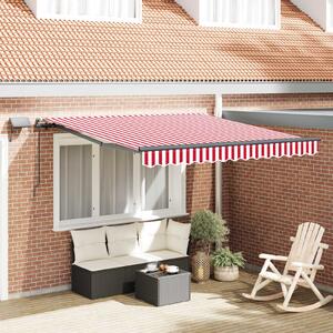 Skrovita tenda Crvena i bijela 350 x 250 cm tkanina - Crvena / 350 x 250 cm