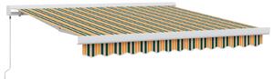 Skrovita tenda Zelena i žuta 300 x 250 cm Tkanina i Metal - Zelena / 300 x 250 cm