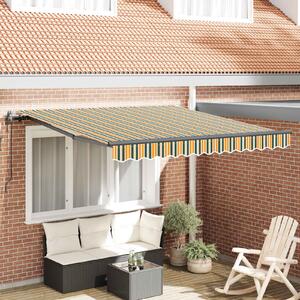 Skrovita tenda Zelena i žuta 300 x 250 cm Tkanina i Aluminij - Zelena / 300 x 250 cm