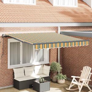 Skrovita tenda Zelena i žuta 300 x 250 cm Poliester i čelik - Zelena / 300 x 250 cm