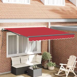 Skrovita tenda Crvena 300 x 250 cm Poliester i čelik - Crvena / 300 x 250 cm